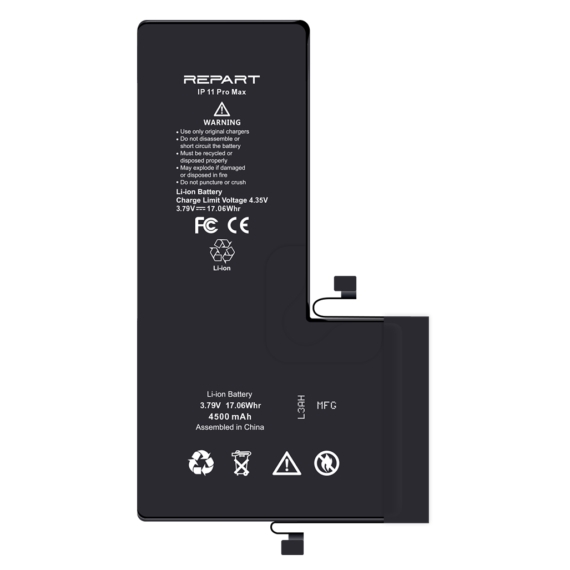 iPhone 11 Pro Max Akkumlátor, Repart 4500mAh (Emelt kapacitású)