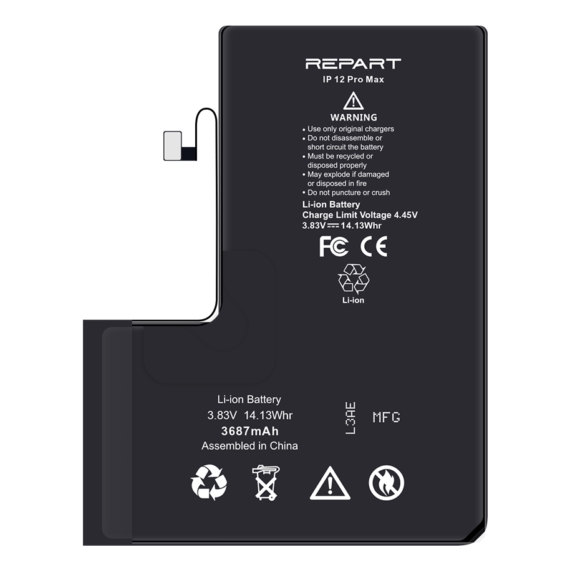 iPhone 12 Pro Max Akkumlátor, Repart 3687mAh