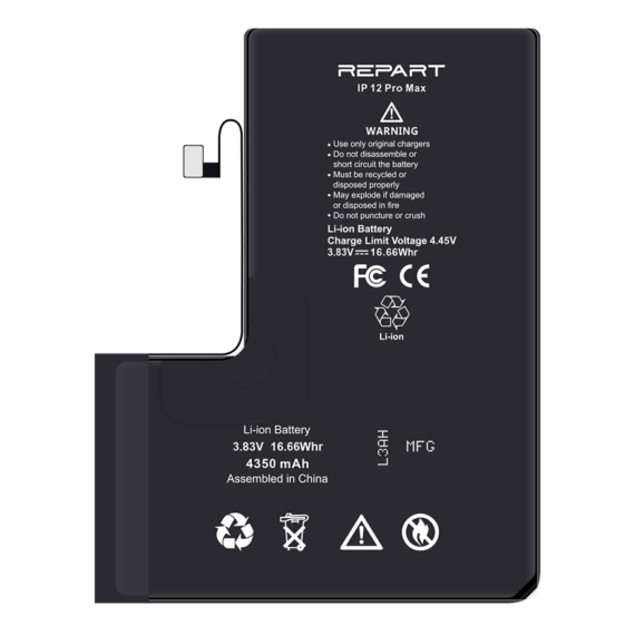 iPhone 12 Pro Max Akkumlátor, Repart 4350mAh (Emelt kapacitású)