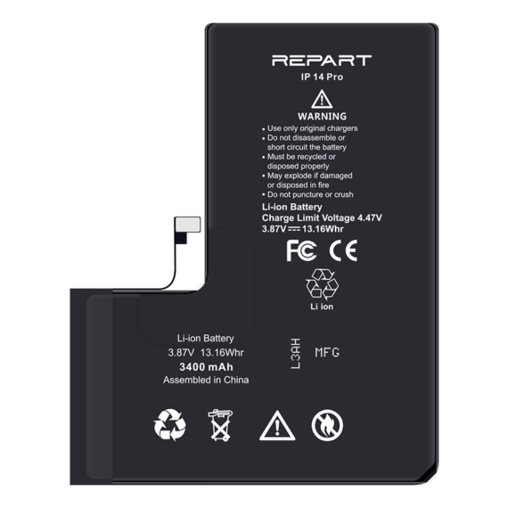 iPhone 14 Pro Akkumlátor, Repart 3400mAh (Emelt kapacitású)