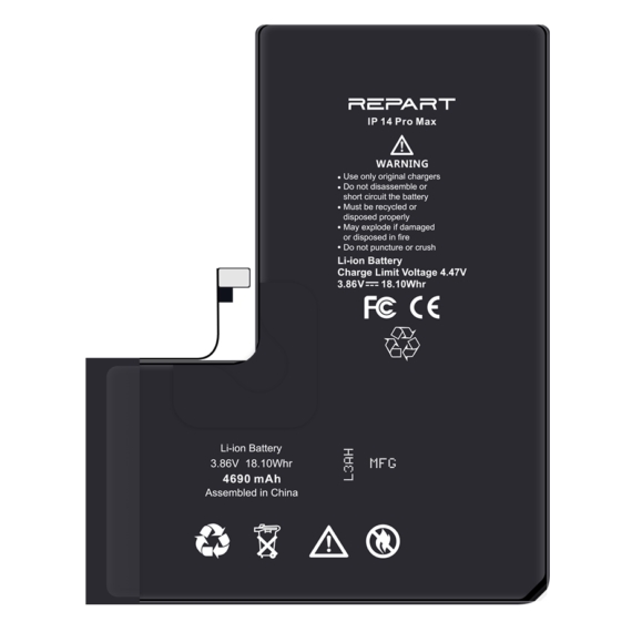 iPhone 14 Pro Max Akkumlátor, Repart 4690mAh (Emelt kapacitású)