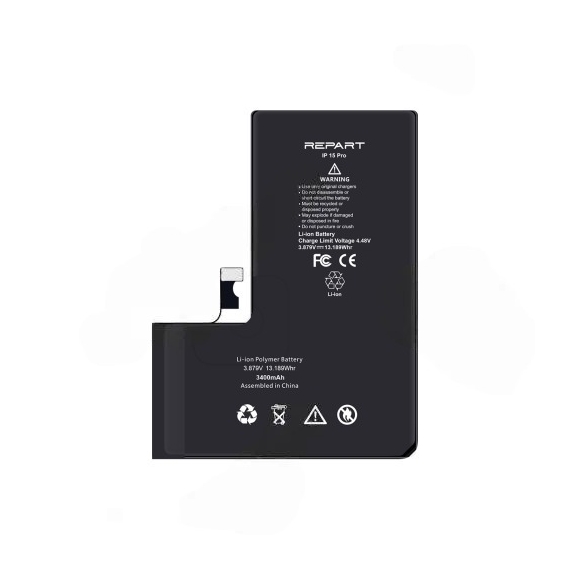iPhone 15 Pro Akkumlátor, Repart 3400mAh (Emelt kapacitású)