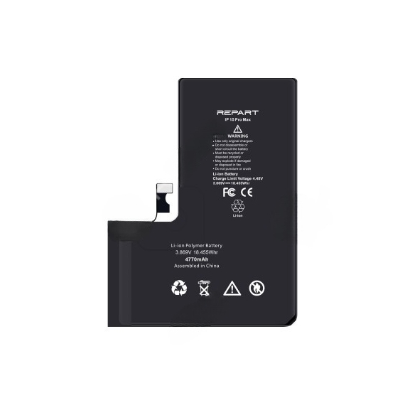 iPhone 15 Pro Max Akkumlátor, Repart 4770mAh (Emelt kapacitású)